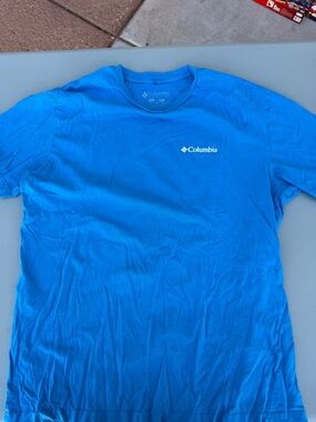 Columbia Men’s Short-Sleeve Crew Tee - Blue with White Logo